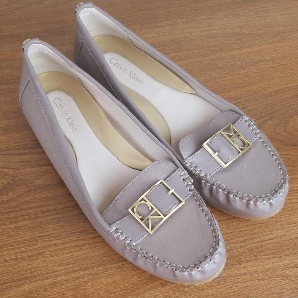 Calvin Klein loafers with gold buckle. Size 7.5